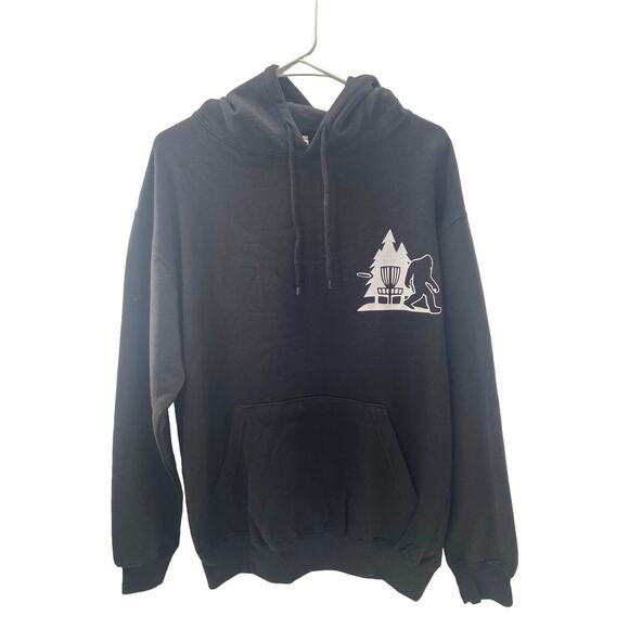 Disc Golf Basket TREES Disc Golf Sasquatch Pullover Hoodie MED Sweatshirt BLACK - Picture 8 of 8